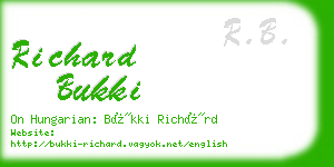 richard bukki business card